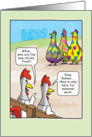 Funny Easter Egg Dyed Chickens Humor card