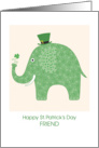 Elephant with Shamrock Pattern, St. Patrick’s Day Friend card