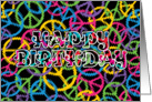 Peace Signs Happy Birthday card