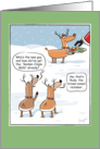 Rudy the Brown-nosed Reindeer Funny Christmas card