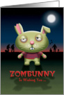 Zombie Bunny Rabbit Happy Halloween card