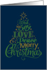 Joy, Love & Peace Merry Christmas Tree card