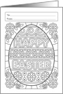 Happy Easter Egg Coloring Book Greeting Gard card