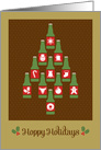 Hoppy Holidays Beer Bottle Christmas Tree card