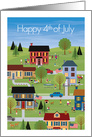 Happy 4th of July, Neighborhood Scene card