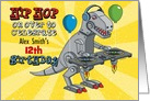 DJ Robot Dinosaur Hip Hop Birthday Party Invitation card