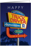 National Truck Driver Appreciation Week Vintage Truck Stop Sign card