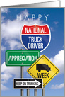 National Truck Driver Appreciation Week Various Road Sign card