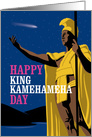 King Kamehameha Day with Statue and Comet card