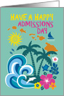 Hawaiian Admissions Day with Flowers, Animals and Ocean card