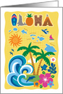 Aloha Collage with Various Hawaiian Iconic Images card