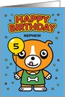 Customize Happy Birthday Nephew Little Dog with Balloon card