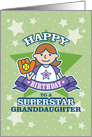 Happy Birthday Superstar Granddaughter, Baseball, Softball card