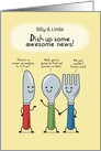 Elopement Announcement, Knife, Fork & Spoon Pun card