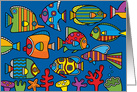 Tropical Fish & Coral Reef Pop Art Birthday card