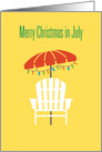 Christmas in July Beach Chair Umbrella card