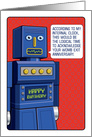 Funny Robot Birthday, Womb Anniversary card