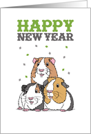 Happy New Years Guinea Pigs Pun card