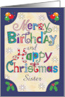 Birthday on Christmas Sister Customize for Any Relation card