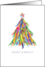 Abstract Christmas Tree with Ornaments and Star card