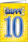 Happy 10th Birthday Stars and Flowers card