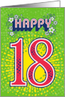 Happy 18th Birthday Stars and Flowers card
