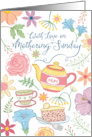 Mothering Sunday Flowers Tea and Simnel Cake for Mum card