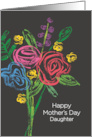 Mothers Day Flowers for Daughter Sketchy Brush Strokes card