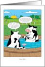 Funny Birthday Cows Hot Tub and Cocktails Pun card
