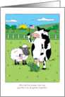 Funny Memorial Day Cow Sheep and Frog Pun card