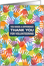 Business Thank You for Volunteering Overlapping Hands card