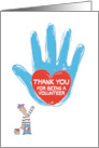 Business Thank You for Being a Volunteer Heart in Hand Painting card