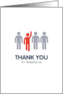 Business Thank You for Stepping Up Volunteer Raised Hand card