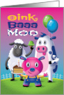 Birthday Farm Animals Pig Sheep Cow card