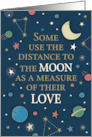 Universe Moon Measure of Love Valentines Day card