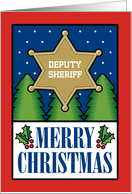 Merry Christmas Deputy Sheriff Law Enforcement Badge card