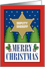 Merry Christmas Deputy Sheriff Law Enforcement Badge card