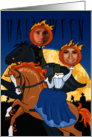 Headless Horseman and Horsewoman Halloween Photo card