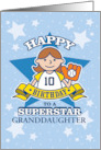 10th Birthday Granddaughter Softball Customize Age and Relation card
