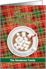 Customize Name Merry Christmas Hot Cocoa Candy Cane card