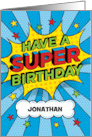 Super Birthday Comic Book Style Custom Name card