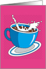 Pop Art Coffee Cup on Pink card