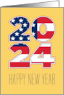 Happy New Year American Flag Patriotic card