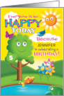 Birthday Happy Land Customizable Name and Age card