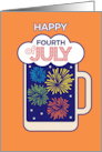 4th of July Beer Mug Fireworks card