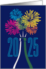 New Years Champagne Bottle Fireworks 2025 card