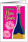 New Years Champagne Cork Pop Fireworks card