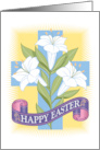 Happy Easter Lily Cross Rebirth Rejoice card