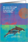 Dolphins Swimming Together International Friendship Day card