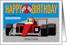 Birthday Race Car Customize Name Relation Age card